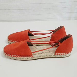 EILEEN FISHER Lee Tumbled Nubuck Espadrille in Red, sz 10